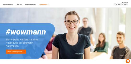 Azubi Landingpage von Baumann Automation